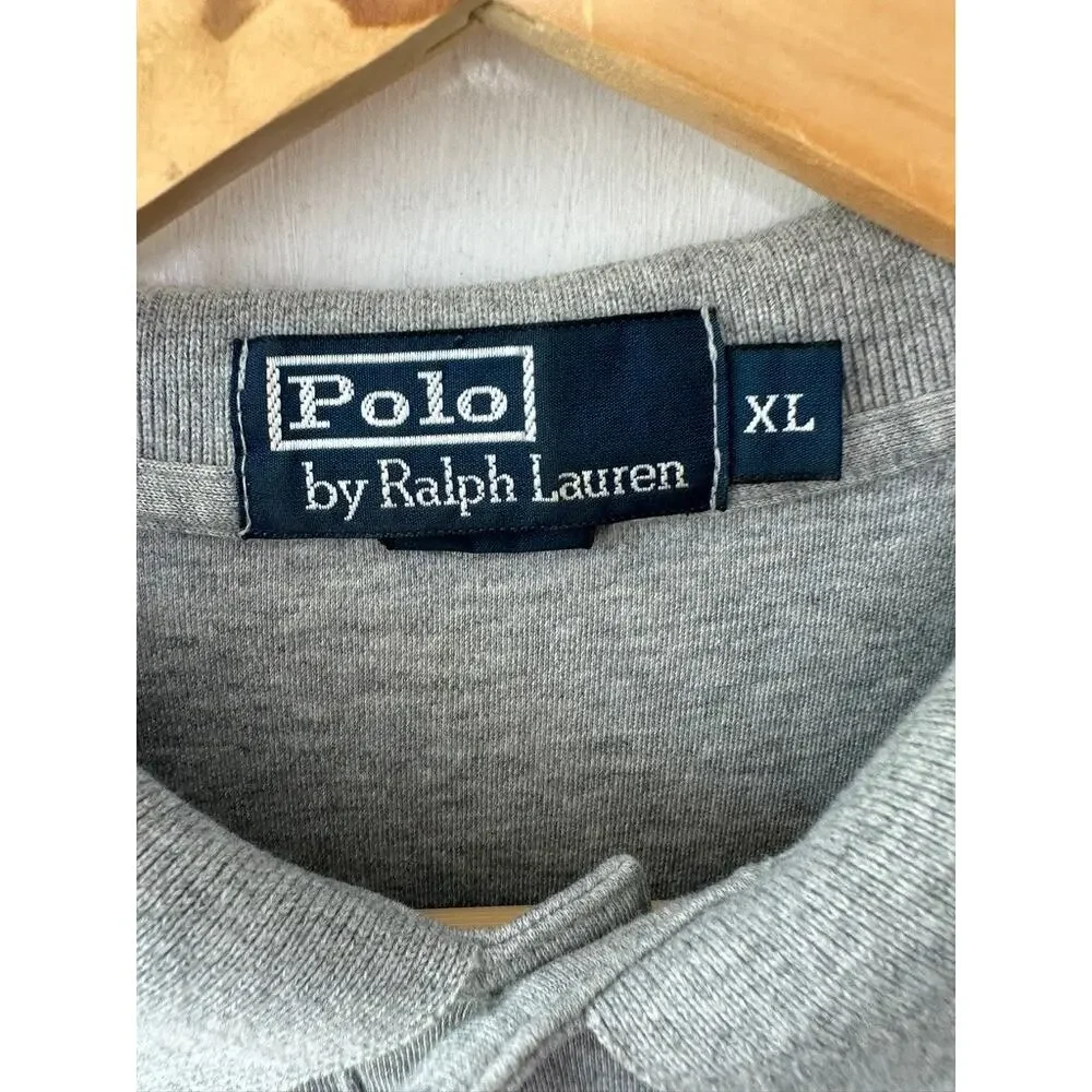 Ralph Lauren Gray Short Sleeve 100% Cotton Polo Shirt Men's Size XL